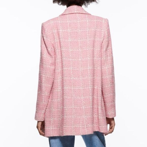 NWT Zara Textured Plaid Coat - Picture 12 of 15